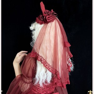 Bleeding Rose Gothic Lolita Style Veil by Alice Girl (AGL47C)